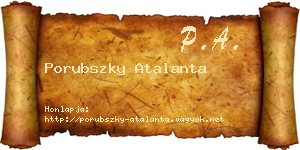 Porubszky Atalanta névjegykártya